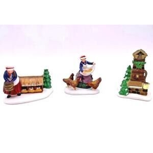 Dept 56 III THREE French Hens Twelve Days of Dickens Village #58378 VTG in BOX